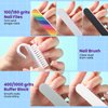 HNYYZL Gel Nail Polish Remover Tools Kit with Plastic Nail Clips, 100ml Nail Polish Remover Bottle, Lint Free Nail Wipes, Nail Brush, Stainless Steel Cuticle Pusher/Peeler, Buffer Block ＆ Nail File