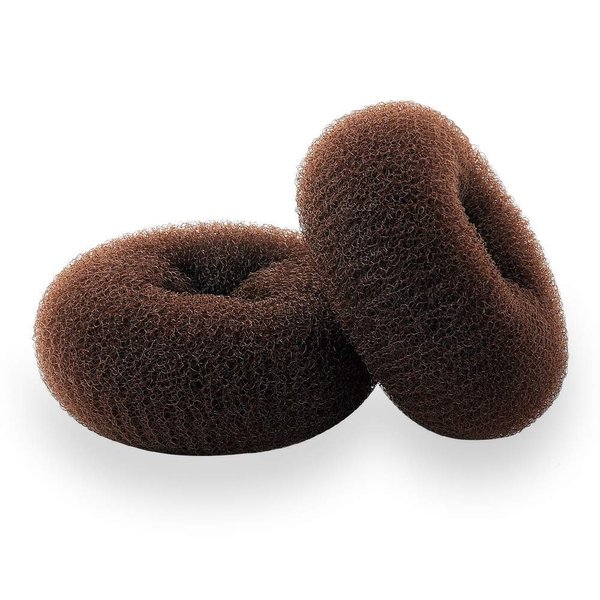 Hair Donut Bun Maker, Ring Style Bun, 2PCS Chignon Hair Medium Doughnut Shaper for Short and Thin Hair (Medium, 3 Inch/Brown)