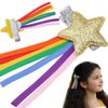 2pcs Girls Hair Clips,barrettes for kids,Glitter Rainbow hairclips,Girls hair accessory, Rainbow Star hair clip, kids Baby Hair Clips. (Star)