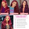 13X6 Burgundy Lace Front Wigs Human Hair 180% Density Body Wave Red Wig Human Hair Pre Plucked 12A Brazilian Virgin Hd Lace Frontal 99J Human Hair Wig Natural Hairline With Baby Hair(Burgundy, 24inch)