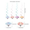 ADIANZI Japanese Folding Fans Birthday Party Decorations Chinese Birthday Banner Cake Topper Hanging Swirls Balloons Cupcake Toppers Asian Birthday Party Decorations Japanese Birthday Party Supplies