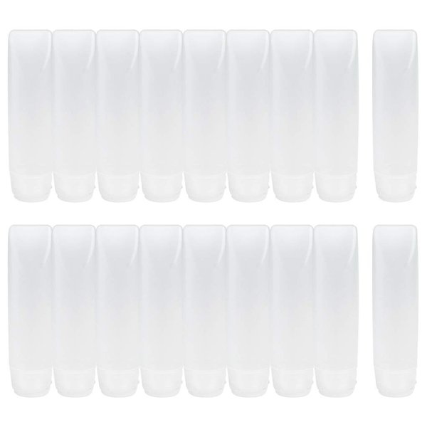 Nydotd 18 Pack Travel Size Plastic Squeeze Bottles for Liquids, 30ml/1Oz TSA Approved Travel Bottles Makeup Toiletry Cosmetic Containers Leak-Proof Travel Containers with Flip Caps Refillable