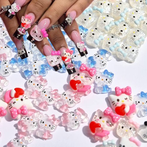 Tezocr Nail Charms Kawaii Nail Charms for Acrylic Nails Cute Resin Nail Design Cute Nail Art Charms Cartoon Nail Rhinestone Accessories DIY Craft Phone Case Decoration