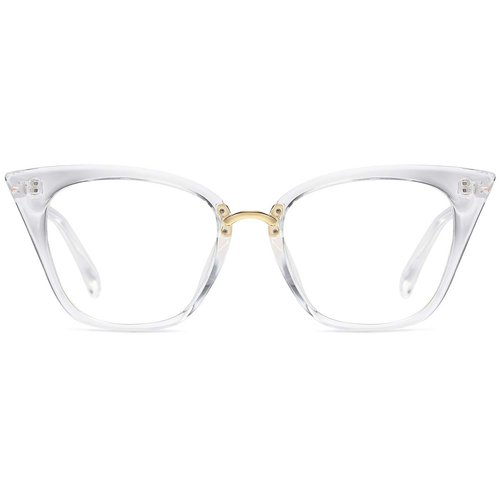 MORESHINE Cateye Anti Blue Light Blocking Computer Glasses Fashion Women Eyeglasses Frames Anti UV Clear Lens (Crystal)