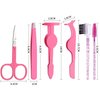 Eyelash Curlers 6Pcs - Eyebrow Tweezer for Women - Eyelash Applicator Tool with Comb - Portable Eyebrow Grooming kit - Mini Eyebrow Scissor Set - Eye Brow Clippers Brush for Fake Lash Cosmetic
