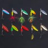 Fishing Lure Set by Captain Fishook – 10-Piece Fishing Lures Spinnerbait Kit for Fresh and Salty Water – Premium Non-Rust Carbon Hook – Steel Stamped Hand Painted Blades – 2 Tackle Boxes