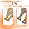 Sunny Hair Blonde Highlight Itip Hair Extensions 20inch I Tip Extensions Human Hair Golden Blonde Highlight Medium Blonde Pre Bonded I Tip Hair Extensions Blonde Highlight Hair Extension I Tip 50s 50g