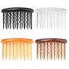 8 Pieces Plastic Hair Side Combs 17 Teeth Hair Clip Comb Straight & Wave Teeth Hair Combs Tortoise Side Comb Hair Accessories Bridal Wedding Veil Comb for Women Girls, Different 4 Colors