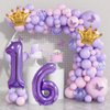Purple 5 Balloon 40 Inch,Giant Number 5 Balloon & Mini Crown Balloon Set for Girl Boy 5th Birthday Party Decorations,Purple Birthday Party Decorations Supplies Birthday Digital Balloon