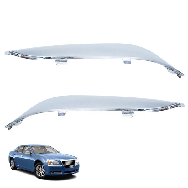 ANTUKO 2PCS Front Bumper Molding Chrome Trim Left and Right Replacement for 2011 2012 2013 2014 300 P170123173603