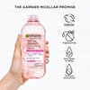 Garnier Micellar Water with Rose Water and Glycerin, Hydrating Facial Cleanser & Makeup Remover, For All Skin Types, Vegan, Cruelty Free, 13.5 Fl Oz (400mL), 1 Count