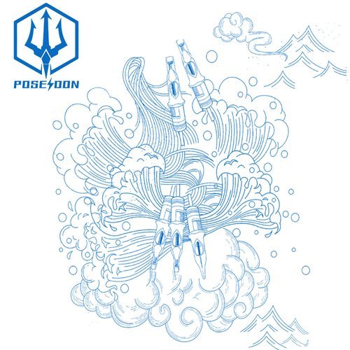 POSEIDON V3 Tattoo Cartridge Needles 50PCS Mixed Size Steriled Needles with Membrane Safety Cartridges-1203RL,1205RL,1207RL,1209RL,1207RM,1209RM,1205RS,1207RS,1209RS,1207M1