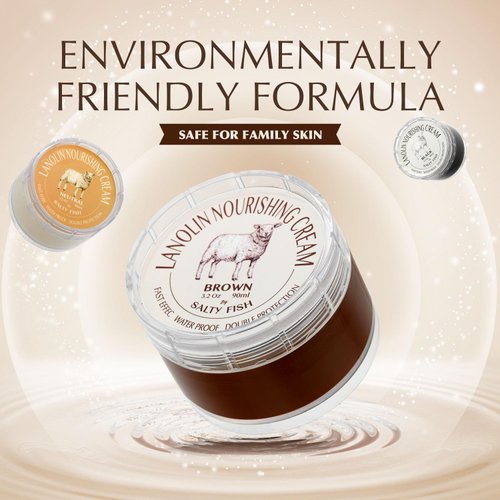 SALTY FISH Shoe Polish with Shoe Shine Sponge Applicator (Black)