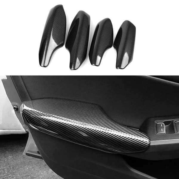 BRMYL Car Inner Door Handle Armrest Cover Decals for 2022 2023 2024 Honda Civic 11th Gen Accessories ABS Carbon Fiber Stickers