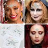 Face Gems-6Sheets Face Jewels Stick On+30g Chunky Glitter, Rhinestones Noctilucent Stickers Temporary Tattoos-Eye Body Euphoria Makeup Rave Clothes Carnival Festival Outfit Gifts For Women(3Luminous)
