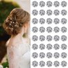 YISSION 40Pcs Mini Rhinestone Hair Clips Sparkly Crystal Hair Pins Small Decorative Hair Clips Wedding Hair Barrettes Silver Hair Clips Bridal Hair Accessories for Girls Women