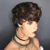 HOTKIS Pixie Cut Wig Human Hair Natural Wavy Short Wigs Human Hair with Layered Cut Pixie Wig Short Human Hair Wigs for Black Women Highlight Brown Pixie Wigs F4/27#