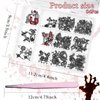 84 Pcs 3D Black Halloween Nail Charms and Gems, Multi Shapes Black Spider Snake Skull Hand Skull Cross Gems Design Vintage Gothic Halloween Nail Jewelry for Halloween Holiday Nail Art DIY