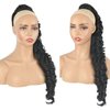 KRSI Long Wavy Drawstring Ponytail Extension, 28inch, 1B#, for Women, Black Hair Clip-in, Synthetic Hair, Hair Extension
