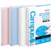 Kokuyo Campus Smart Ring Binders 3 Pack, B5 Light Colors Binder Notebooks, Up to 25 Sheets 20 Holes Slim Binder Folder and 100 Campus Sarasara Loose-Leaf Paper for Work, Study & Journal, Japan Import