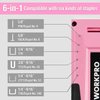 WORKPRO Pink Staple Gun, 6-in-1 Manual Brad Nailer with 4000-Pieces Staples for Fixing Material, Carpentry, Upholstery, Furniture and DIY - Pink Ribbon