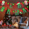 Christmas Birthday Party Decorations,Merry Birthday Banner with Light,Christmas Happy Birthday Banner with String Lights LED Lights String for Birthday Christmas Fireplace Home Decorations