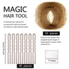 Zonon Bun Hair Nets Invisible Elastic Edge Mesh and U Shaped Pins Set, 50Pcs Individual Package Invisible Hair Nets, 40Pcs U Shaped Pins for Ballet Bun, Sleeping, Women and Wig (Light Brown)