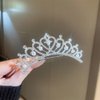 YERTTER SilverTiara Crown with Hair Comb Pearl Headpieces PrincessTiara Mini Crystal Rhinestones Hair Accessories Decorative Hair Pieces for Women Girls (Style 2)