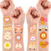 Cute Groovy 2 Temporary Tattoos 10 Sheets 100 PCS Boho Party Decorations Favors Supplies Two Peace Theme Birthday Stickers Christmas Gifts for Boys Girls Kids Class School Prizes Carnival Christmas