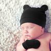 BQUBO Newborn Baby Hats Bear Ears and Mittens Sets Preemie Cotton Caps Baby Boy Girl Infant Hospital Beanie for 0-3 Months