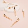 Kitsch Duck Billed Hair Clips for Styling and Sectioning - Metal Alligator Clips for Women | Hair Roller & Makeup Sectioning Clips, 6pcs (Rose Gold)
