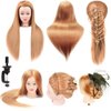 Morris 28 Inch Cosmetology Mannequin Head with Synthetic Hair Styling Head for Hairdresser Training Head Manikin Doll Head Long Hair Mannequin Head for Practice Braiding with Clamp (Blonde)