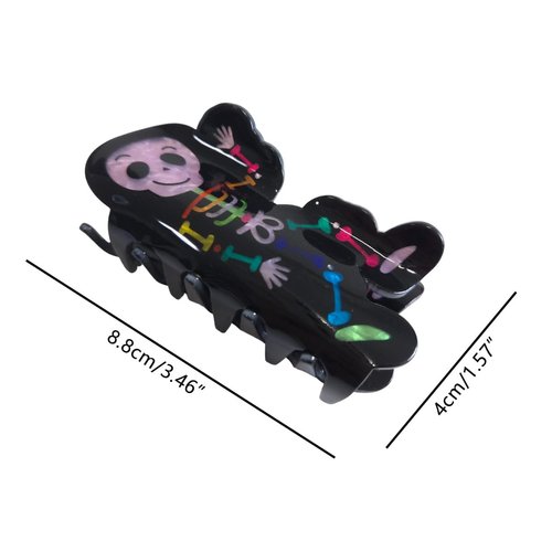 Generic Cartoon Halloween Skull Hair Clip,Acrylic Claw Clip for Women,Women Hair Accessories,Black, 1 Count (Pack of 1)