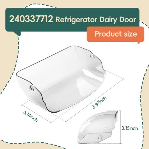 240337712 Refrigerator Dairy Door Compatible with Frigidaire Crosley Kenmore, Exact Replaces 240337703 240337704 240337707 240337708 240337711 2403377(13-20)