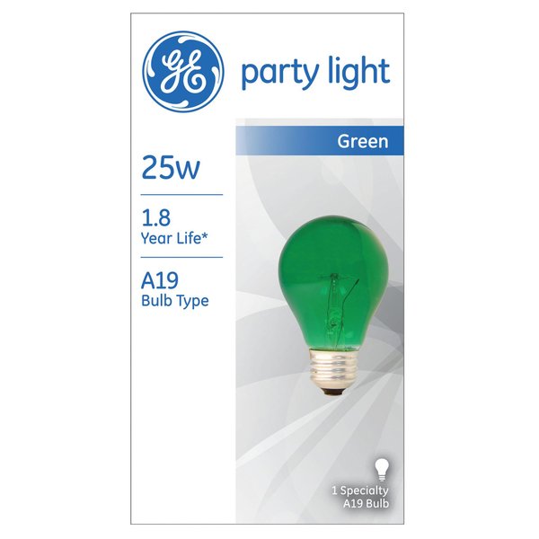 G E LIGHTING #49725 GE 25W GRN Party Bulb