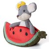 CUDDLE CORNER 6’’ Plush Figures with Bags Mouse with Watermelon Bag Animal Figures Linen Cotton Stuffed Animal Toy Plush Toys for Baby