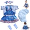 Reborn Baby Dolls Clothes Denim Skirt 5pcs Set for 17-23 Inch Newborn Baby Doll Girl&Boy Baby Doll Clothing Sets Outfit Accessories