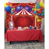 Red Circus Backdrop 7x5FT Carnival Theme Tent Photography Background Circus Amusement Park Fireworks Balloon Banner for Newborn Baby Shower Birthday Party Decorations Supplies (84x60 inch)