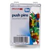 Officemate Push Pins in Reusable Box, Assorted Colors, Box of 100 (92610)