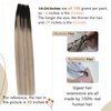 Ugeat Clip in Human Hair Extensions Black Ombre to Blonde Hair Extensions Clip in Real Human Hair Balayage Clip Hair Extensions Double Weft 20 Inch 120 Grams #1B/18/60