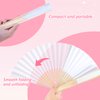 DomeStar 15PCS White Folding Paper Fans, Foldable Hand Fan Bamboo Fan Handheld White Fans for Wedding Summer Party DIY Craft Home Decoration