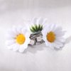 6Pcs White Daisy Hair Clip Penta Angel Small Fabric Sun Flower Hair Clip Wedding Bride Hair Barrette Pin Accessory for Women Girls Summer Beach Party Metal Buckle Decorate Clips and Barrettes