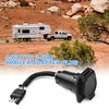 MICTUNING 4-Way Flat to 7-Way Round Blade Trailer Adapter Wiring Plug Connector with Mounting Bracket