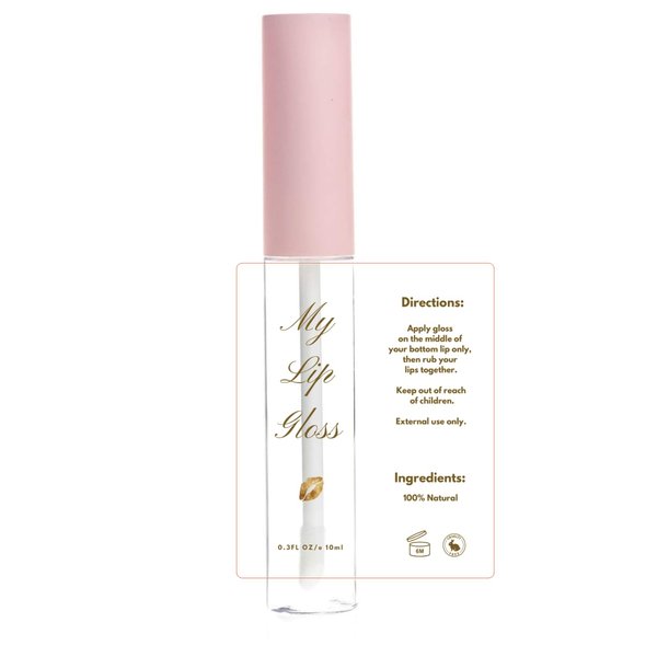 Lip Gloss Label Sticker for Cosmetic Bottle Roller Wrapper DIY Lip Business Packaging (Gold 1.78 x 2.2in) (Gold 1.78 x 2.2in)