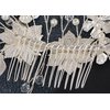 Alilang Womens Silvery Flower Leaves Pearl Bridal Wedding Headpiece Accessory Crystal Rhinestone Hair Side Comb