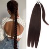Braided Ponytail Extensions for Women, 32 inch Wrap Around Hair Extensions With Hair Tie,Natural Soft DIY Synthetic Hair Ponytail Extensions Long braids(4#-Chocolate Brown)