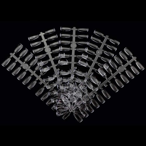 120 Tips/pack Clear Square Natural Color Flat Practice False Nail Tips for Professional Nail Gel Polish Board Display Book Chart Nail art Salon, HJ-NT076
