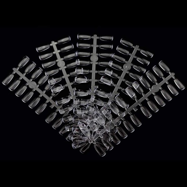 120 Tips/pack Clear Square Natural Color Flat Practice False Nail Tips for Professional Nail Gel Polish Board Display Book Chart Nail art Salon, HJ-NT076