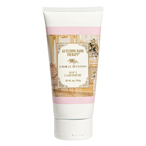 Camille Beckman Glycerine Hand Therapy Cream, Soft Cashmere, Ultra Moisturizing Hand Cream for Dry, Cracked Hands, Non-Greasy, Paraben-Free, Made in USA, 6 Ounce