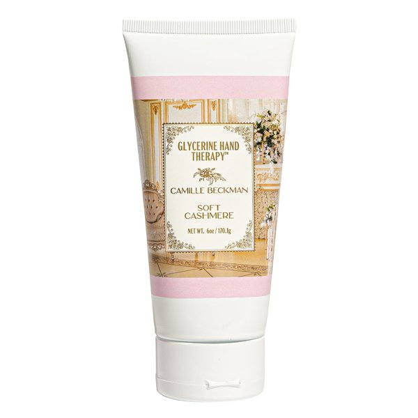 Camille Beckman Glycerine Hand Therapy Cream, Soft Cashmere, Ultra Moisturizing Hand Cream for Dry, Cracked Hands, Non-Greasy, Paraben-Free, Made in USA, 6 Ounce